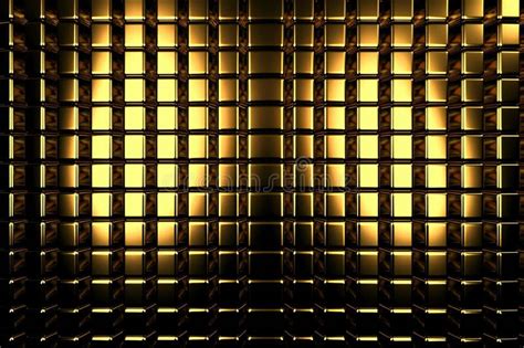 Golden Metallic Grid Background Stock Illustration Illustration Of