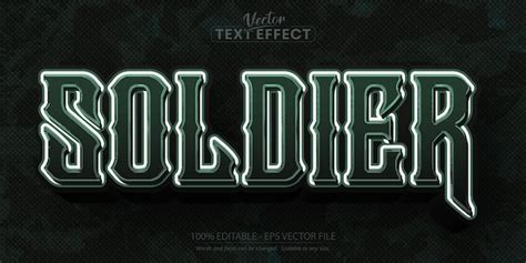 Effet De Texte Modifiable De Couleur Verte De Style Militaire De Texte