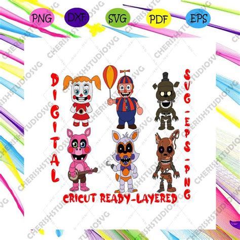 Fnaf Bundle Svg Five Nights Freddy Svg Freddy Svg Foxy Svg Freddy Head Svg Cricut Crafts