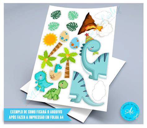 Arquivo Topo De Bolo - Arquivo topo de bolo Dinossauros Baby #2 - Arquivo de corte