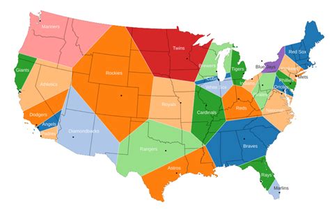 Closest Major League Baseball R Mapporn