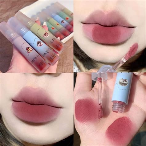 Beyprern Pcs Nude Liquid Lipstick Set Velvet Matte Lip Gloss Long L Lip Gloss Cosmetics