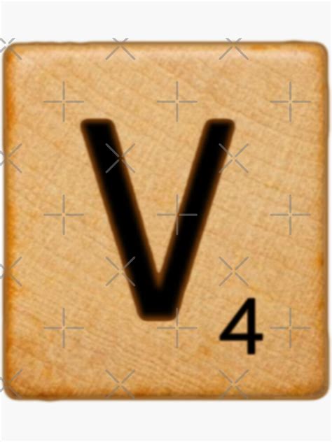 "Scrabble Tile Letter V Initial "V"" Sticker for Sale by RstyBcktWkshp ...