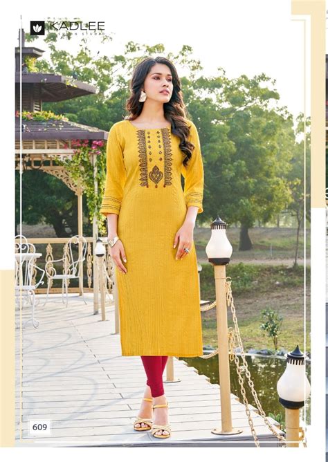 Kadlee Present Kashish Pure Weaving Kurti Collection Wholesaler