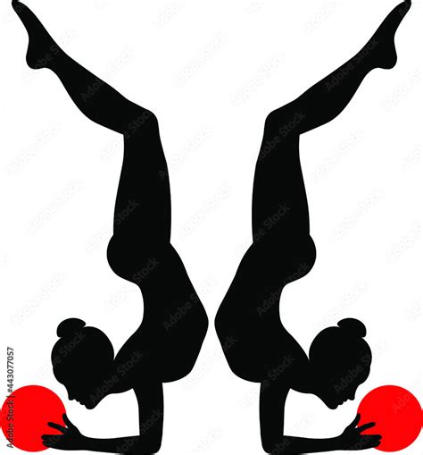 black-and-white silhouette image of the figures of sportswomen ...