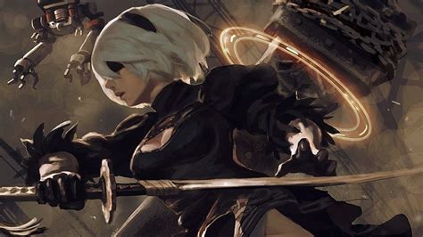 2b, Yorha No.2 Type B, girl warrior, game, art wallpaper | Nier automata, Anime wallpaper, Automata