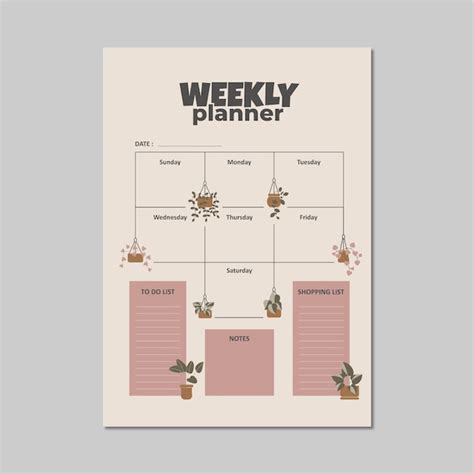 Premium Vector Weekly Planner Template Vector