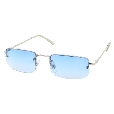 GrinderPUNCH Vintage Style Rimless Small Polarized Sunglasses Clear