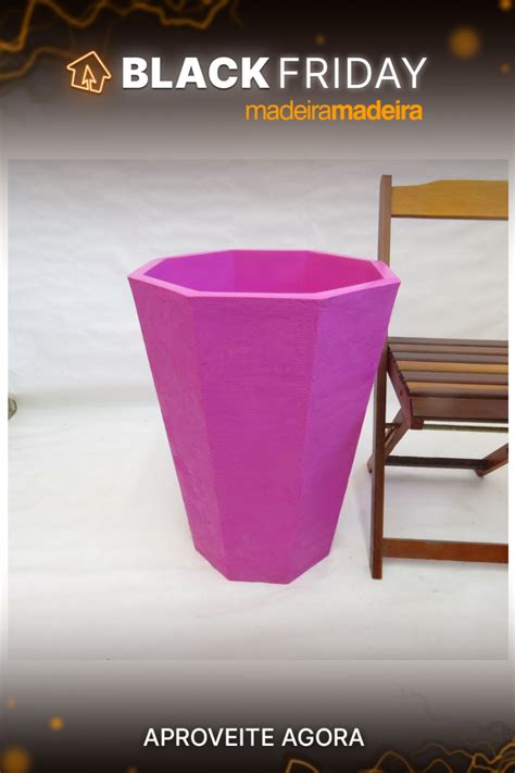 Vaso Planta 65x50 Oitavado Rústico Polietileno ROSA 022