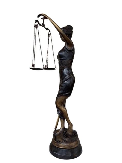 Bronze Lady Justice Statue Scales Legal Justitia Themis Th Century