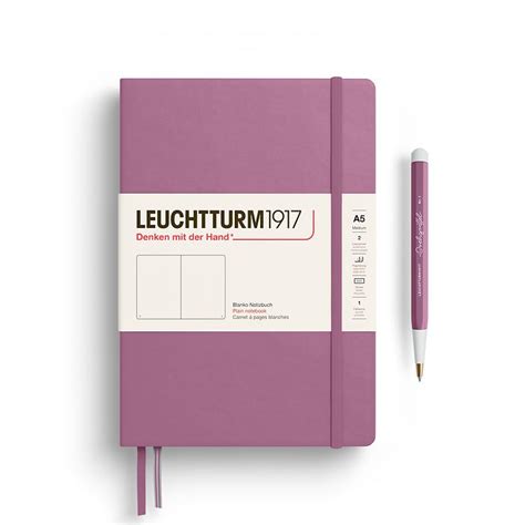 Notebook Medium A Hardcover Numbered Pages Dusty Rose Plain