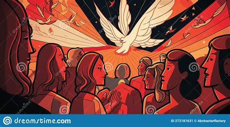 Illustration Of Pentecost Sunday Holy Spirit Dove Holy Spirit And Flame For Pentecost Stock