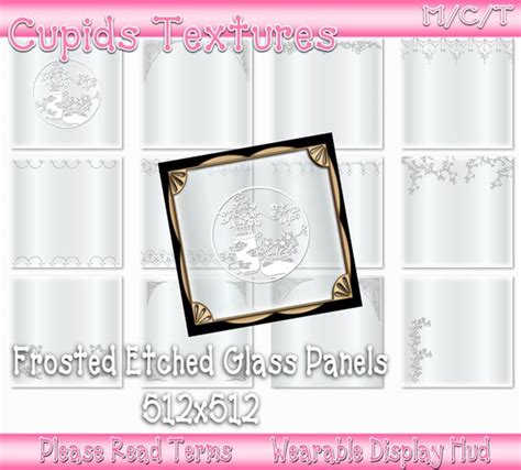 Second Life Marketplace - 12 FROSTY ETCHED GLASS PANELS Textures