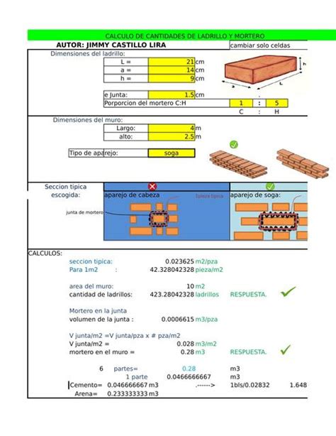 C Lculo De Ladrillo Sa L Paullo Hinostroza Udocz