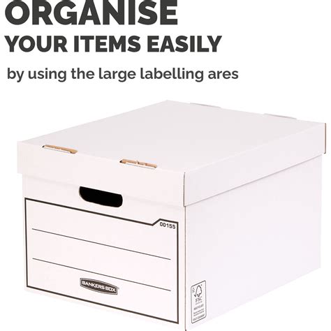 10 Archive Storage Boxes with Lid - Archive Boxes with Handles - Brown