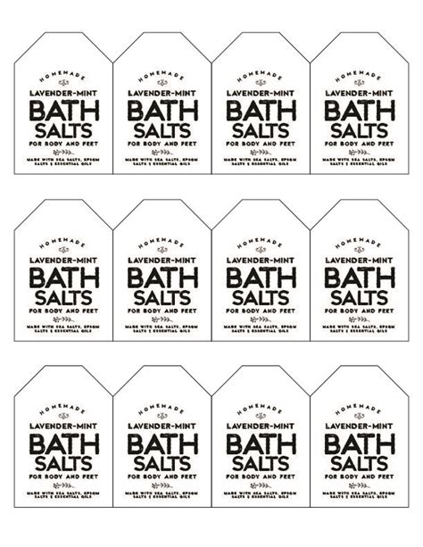 Lavender Mint Bath Salts Labels Tutorial — Diy Labels Club Bath Salt Labeling Bath Salts Diy