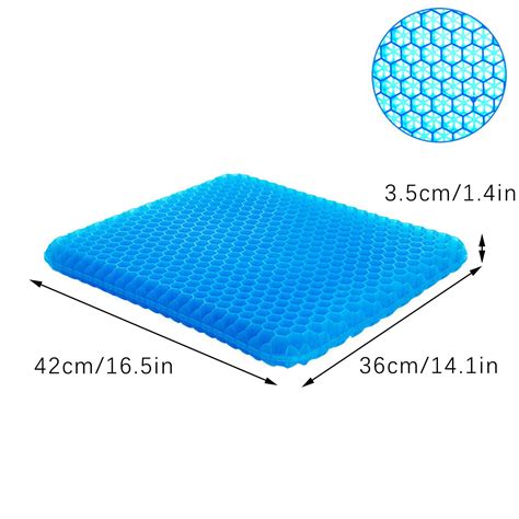 Jikolililili Gel Seat Cushionthick Big Breathable Honeycomb Design Absorbs Pressure Points Seat