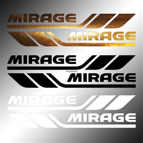 Stickers X Mitsubishi Mirage Logo Racing Decals Stripes