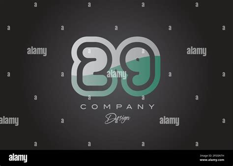 green grey number logo icon design creative template  business
