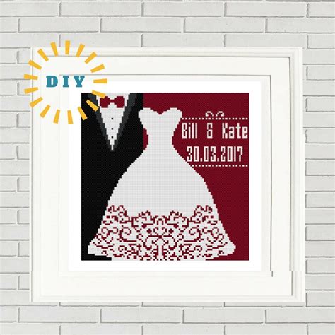 Wedding Cross Stitch Pattern Bride And Groom Wedding Etsy