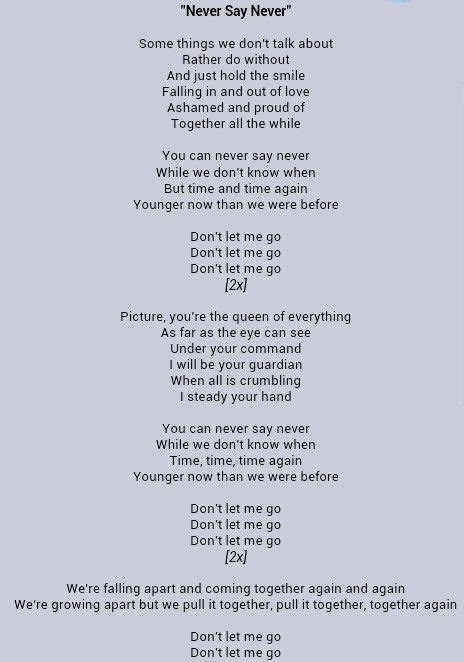 Day 1 Never Say Never By The Fray Ive Never Been In Love But Id Like To Think This Song Would