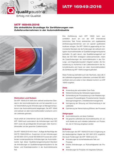 Pdf Iatf Quality Austria Erfolg Mit Qualit T