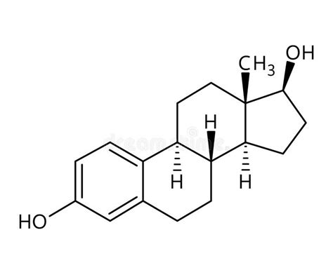 Estradiol Structural Formula Of Molecular Structure Stock Vector Illustration Of Biotechnology