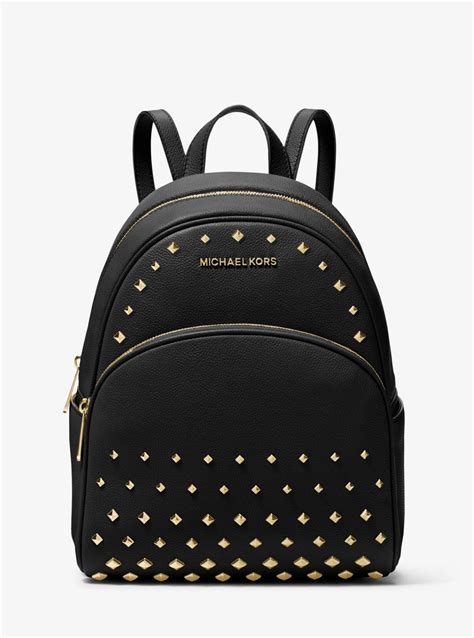 Michael Michael Kors Abbey Medium Studded Pebbled Leather Backpack In