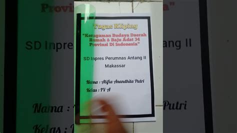 Tugas Kliping Sekolah Keragaman Budaya Daerah Rumah And Baju Adat 34 Provinsi Di Indonesia