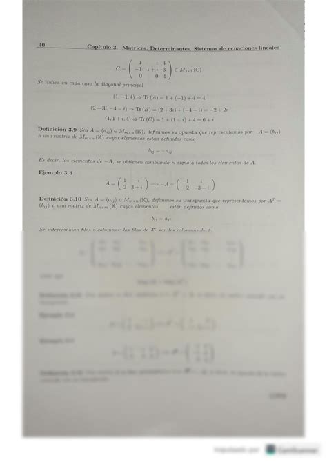 SOLUTION Tema 3 Matrices Determinantes Sistemas De Ecuaciones Lineales