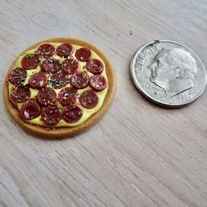 Miniature Pepperoni Pizza Mini Dollhouse Food Mini Pizza Etsy