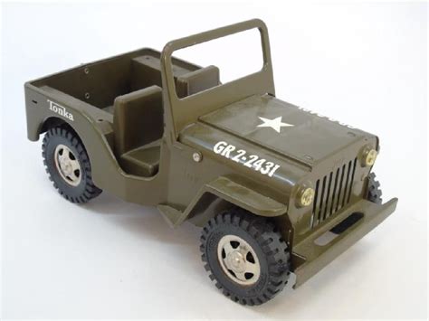 Vintage Metal And Plastic Tonka Toy Army Green Jeep Feb 26 2017