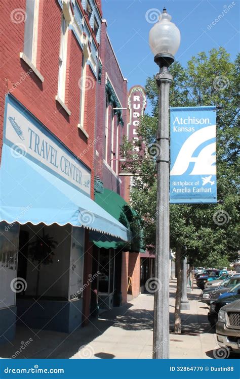 Downtown Atchison Kansas Editorial Stock Image Image Of Town 32864779