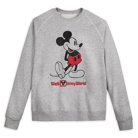 Mickey Mouse Classic Sweatshirt For Adults Walt Disney World Gray