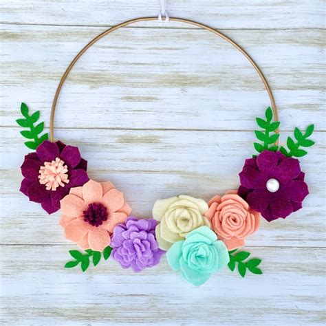 Felt Flower Wreath - Etsy