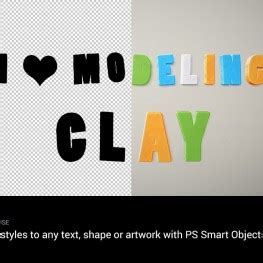 I Love Modeling Clay Photoshop Smart Object Styles TokoFile