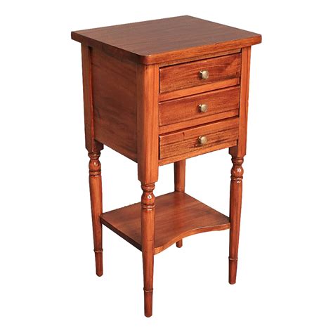 Antique Style Solid Mahogany Wood Reproduction Side Table 3 Tier