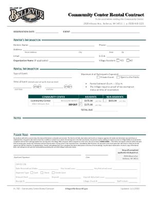 Fillable Online Facility Rental Application Allouez Fax Email Print