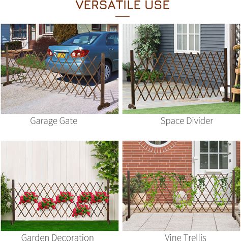 Expanding Garden Fencing Freestanding Wooden Movable Fence Trellis