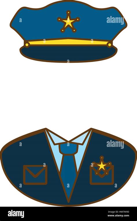 blue police uniform icon image, vector illustration Stock Vector Image ...