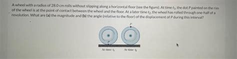 Solved A Wheel With A Radius Of 28 0 Cm Rolls Without Chegg