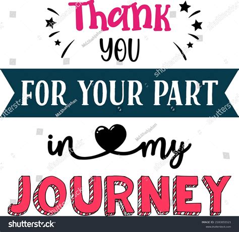 Thank You Your Part My Journey Stock Vector Royalty Free 2183055521