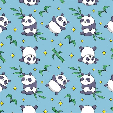 Diseño de patrón de panda dibujado a mano Vector Gratis