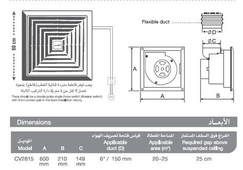 Ceiling Exhaust Fan Size