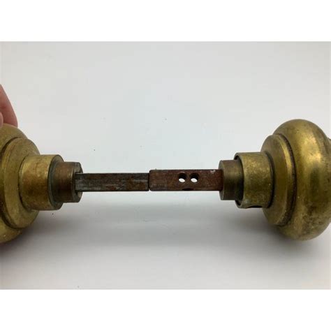 1920s Art Deco Style Solid Brass Core Door Knob Set With Split Spindle Door Knob Sets 1920s