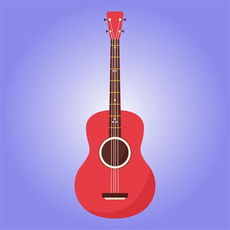 Vector de guitarra clásica roja Vector Premium