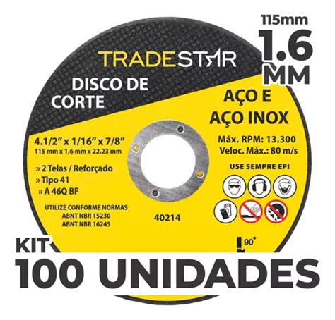 Kit Con 100 Discos De Corte De Metal 4 1 2 115x1 6 Mm MercadoLibre