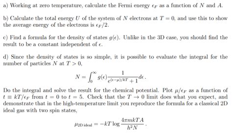 Solved Consider A Gas Of N Non Interacting Fermions Which