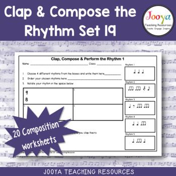 Music Composition Worksheets Set 19 By Jooya Teaching Resources