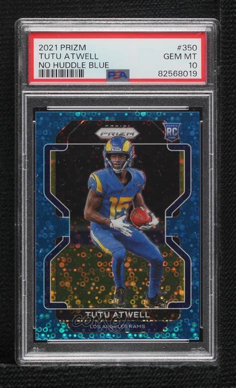 2021 Panini Prizm Rookie No Huddle Blue Prizm 350 Tutu Atwell 79